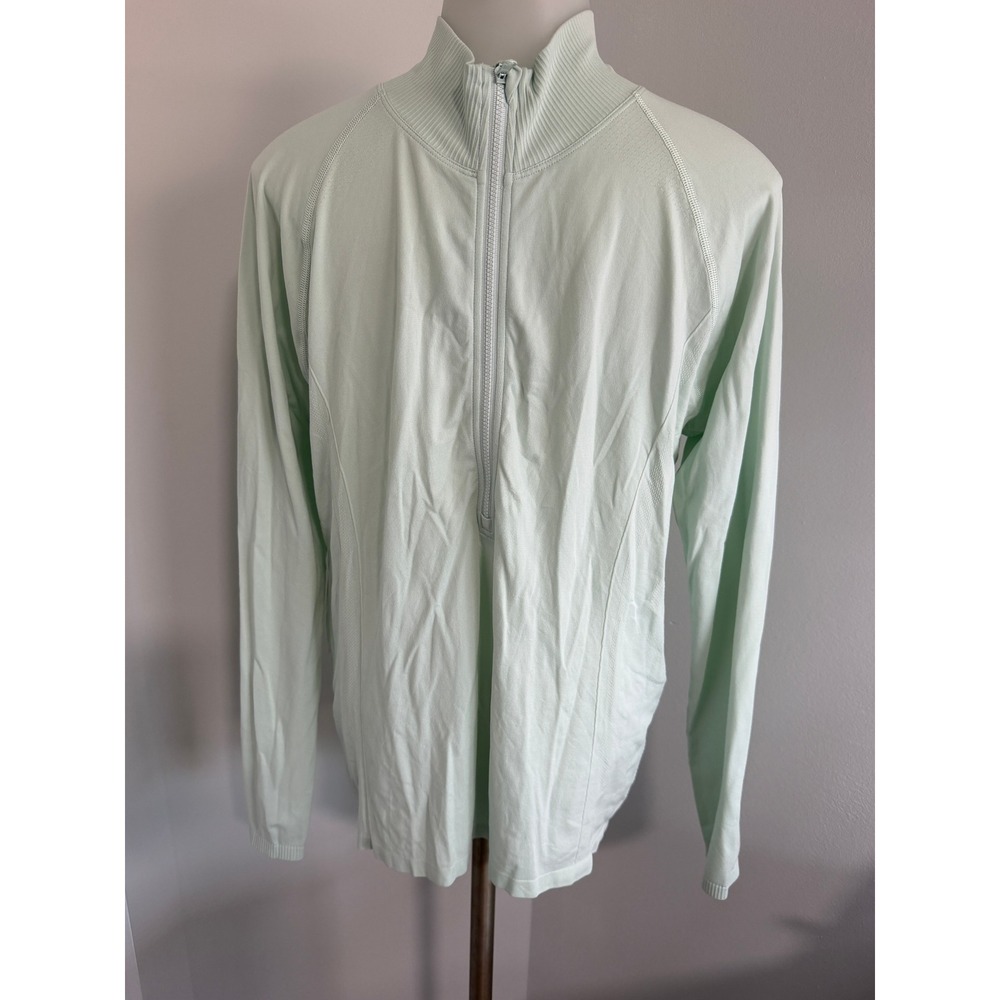 CALIA by Carrie Underwood Womens XL Mint Green Seamless 1/4 Zip Pullover Top